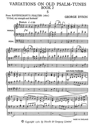 George Dyson: Variations On Old Psalm-tunes for Organ Book 2