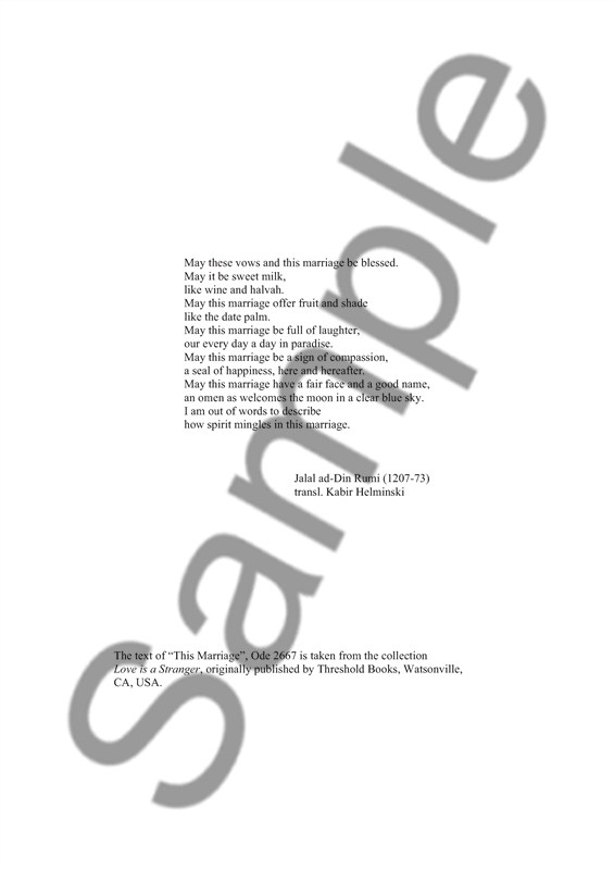 Ed Rex: This Marriage (SATB)