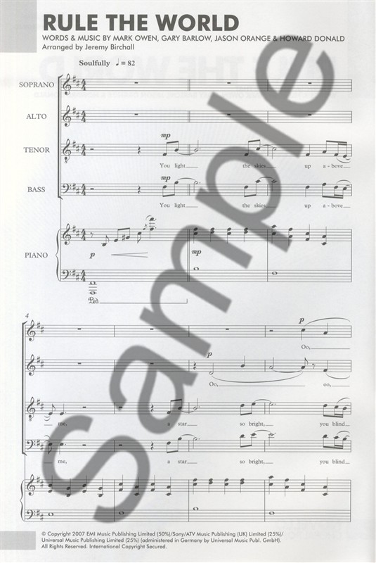 Take That: Rule The World (SATB/Piano)