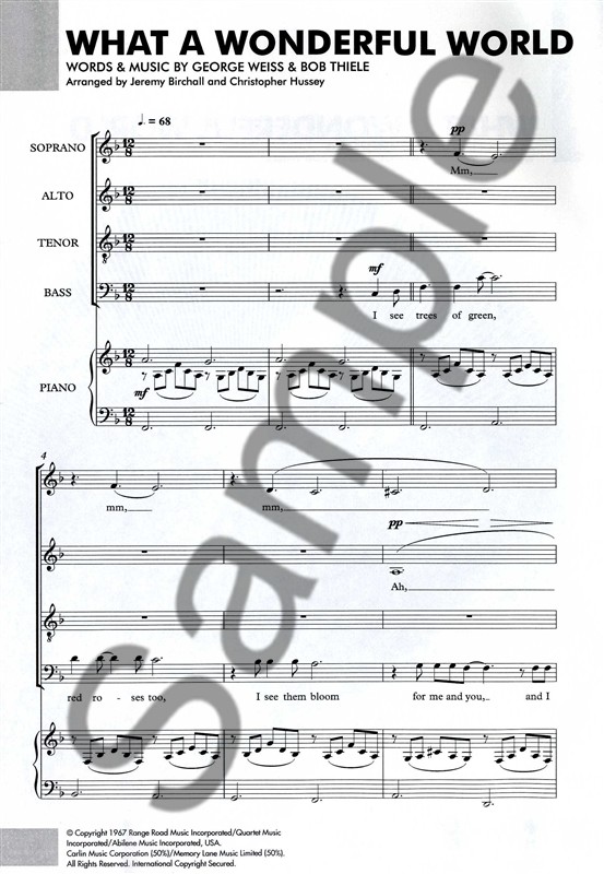 Louis Armstrong: What A Wonderful World (SATB/Piano)