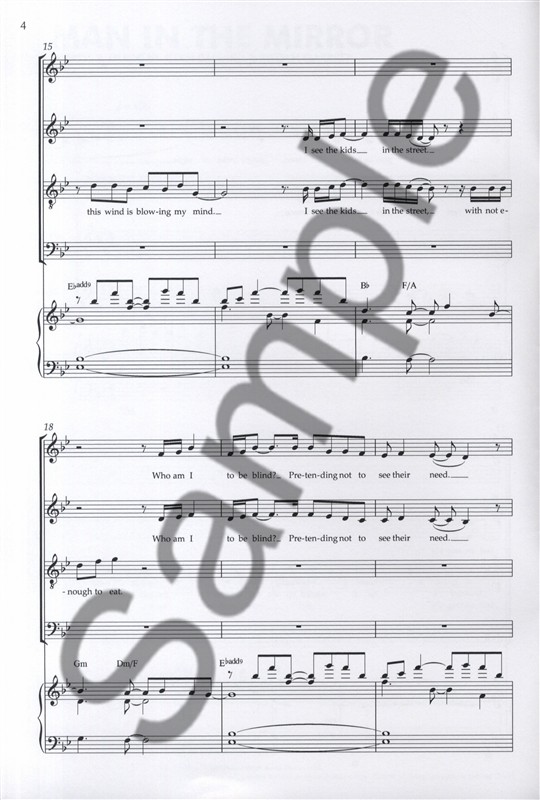 Michael Jackson: Man In The Mirror (SATB/Piano)