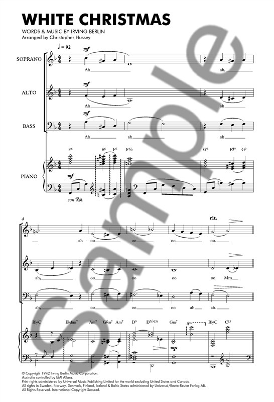 Irving Berlin: White Christmas (SAB/Piano)