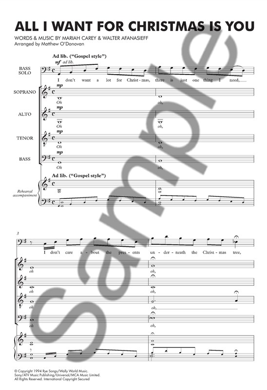 Mariah Carey: All I Want For Christmas Is You (SATB A Cappella)