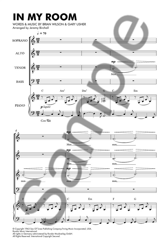 The Beach Boys: In My Room (SATB/Piano)