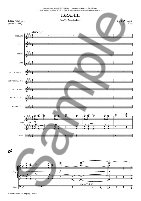 Tarik O'Regan: Israfel - Double Solo Quartet (SATB), SATB Chorus And Organ