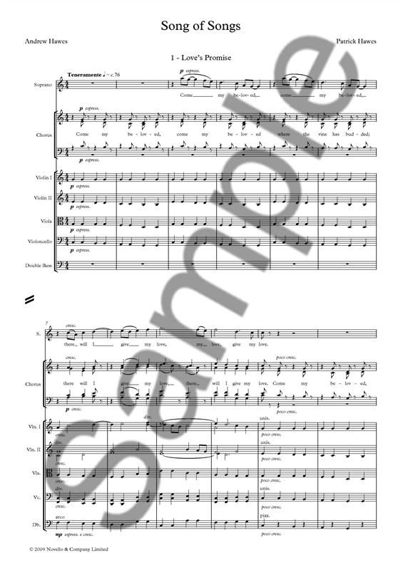 Patrick Hawes: Song Of Songs (Full Score)