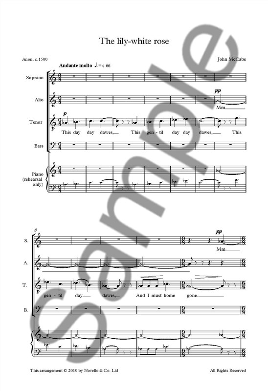 John McCabe: The Lily-White Rose (SATB)