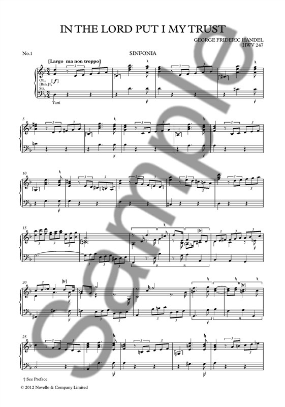 G.F. Handel: In The Lord Put I My Trust HWV 247 (Vocal Score)