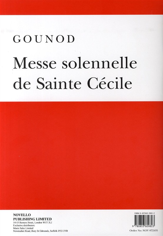 Charles Gounod: Messe Solennelle De Sainte Cecile (Vocal Score)