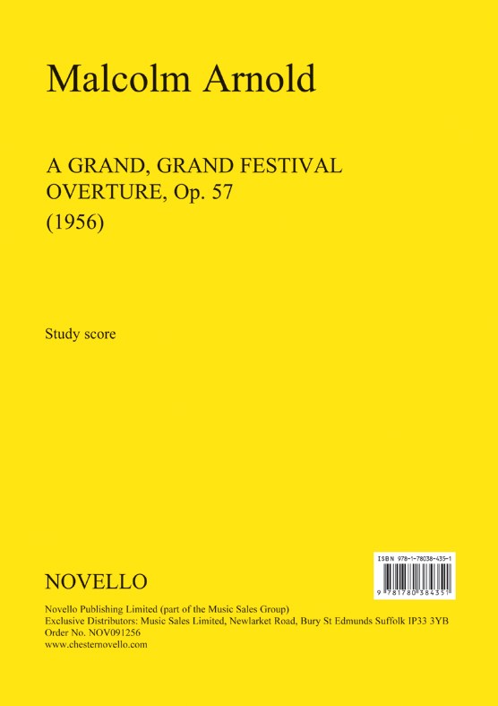 Malcolm Arnold: A Grand, Grand Festival Overture Op.57 (Study Score)