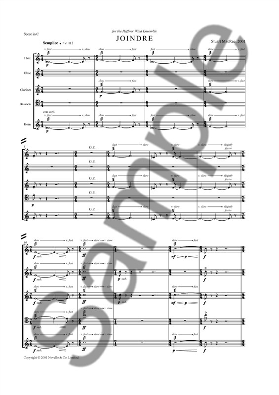 Stuart Macrae: Joindre for Woodwind Quintet (Score)