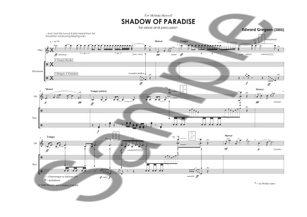 Edward Gregson: Shadow of Paradise (Oboe/Percussion)