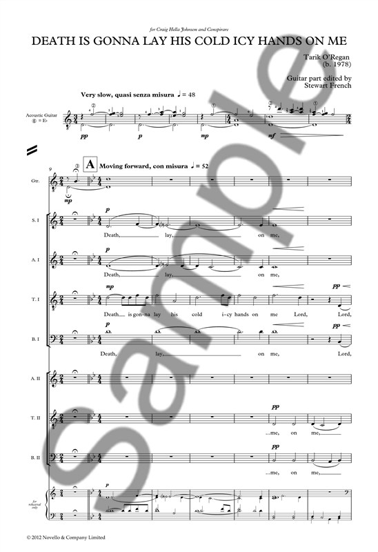 Tarik O'Regan: Death Is Gonna Lay His Cold Icy Hands On Me (Chorus Score)