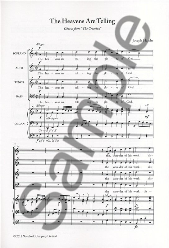 Joseph Haydn: The Heavens Are Telling - The Creation (New Engraving - SATB/Organ