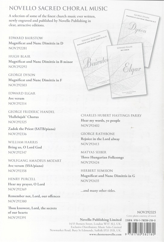 George Frideric Handel: 'Hallelujah' Chorus SATB/Organ (New Engraving)