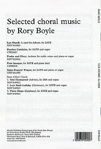 Rory Boyle: Lux Mundi - A Carol For Advent
