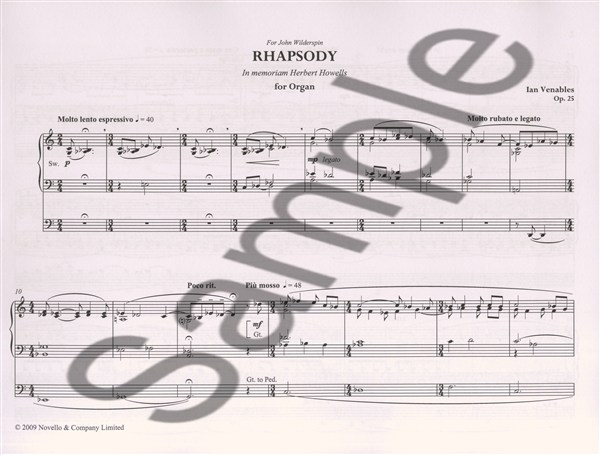 Ian Venables: Rhapsody Op.25 - 'In Memoriam Herbert Howells'