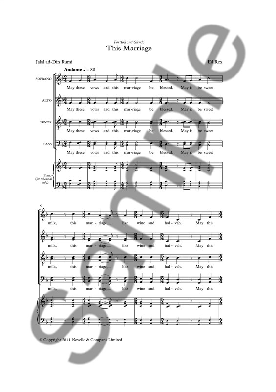 Ed Rex: This Marriage (SATB)