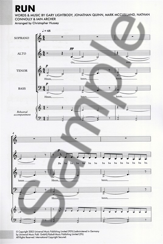 Snow Patrol/Leona Lewis: Run (SATB A Cappella)