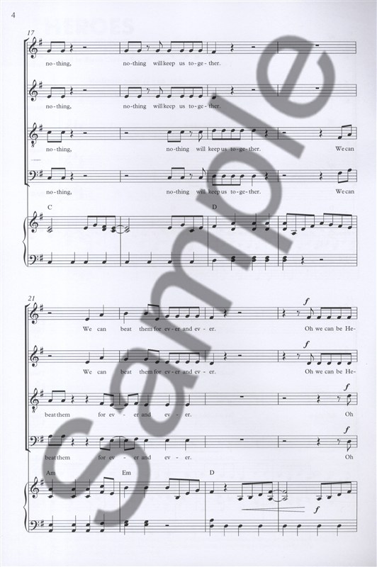 David Bowie: Heroes - SATB/Piano