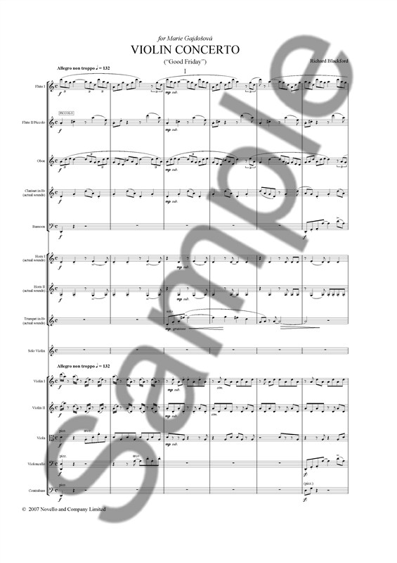 Richard Blackford: Violin Concerto (Score)