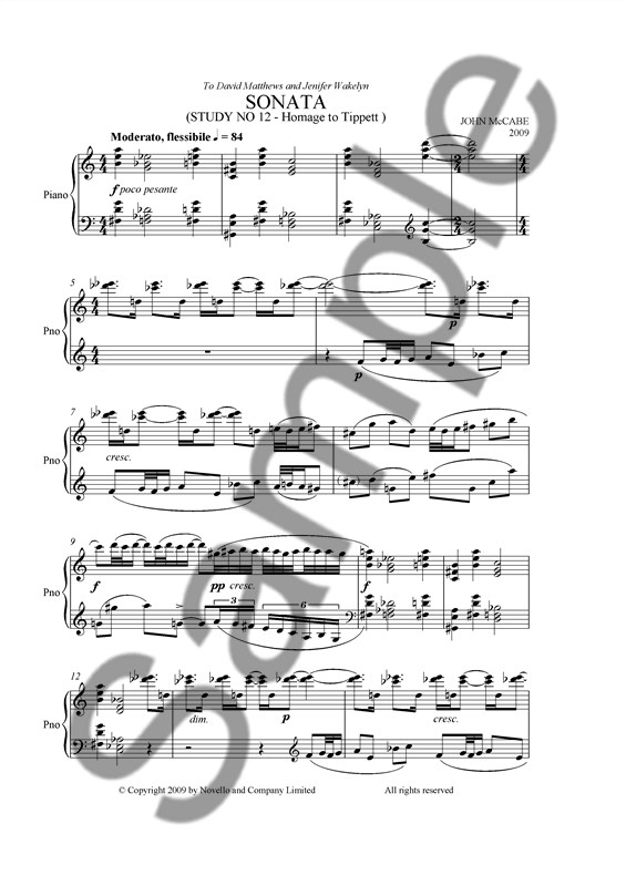 John McCabe: Sonata (Homage to Tippett - Study No.12)