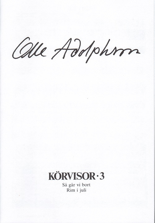 Olle Adolphson: Krvisor 3 (SATB)