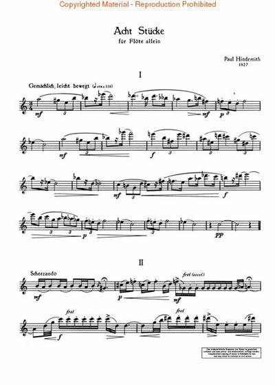 Paul Hindemith: 8 Pieces for Flute
