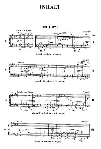 Frederic Chopin: Scherzi (Henle Urtext Edition)