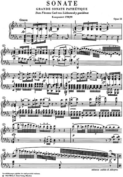 Piano Sonata c minor [Grande Sonata Pathétique], op. 13