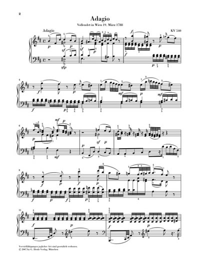 W.A. Mozart: Adagio In B Minor KV 540