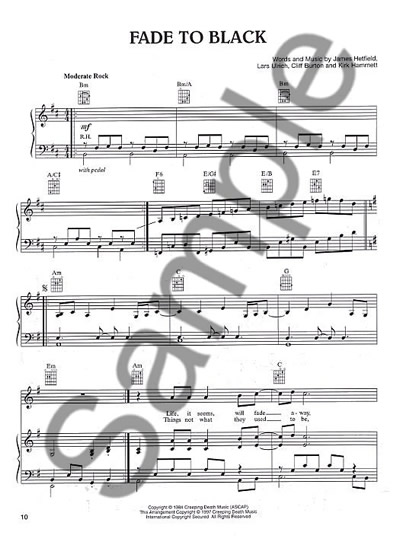 Best Of Metallica (Piano, Sång, Ackord)