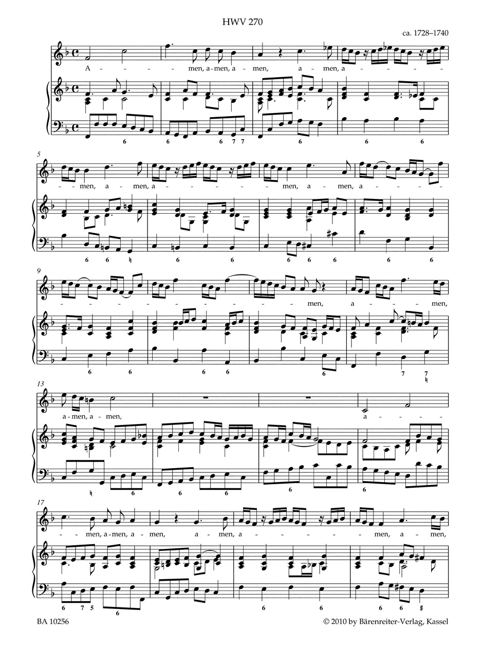 Georg Friedrich Händel: Nine Amen and Halleluja Movements for Soprano and Basso