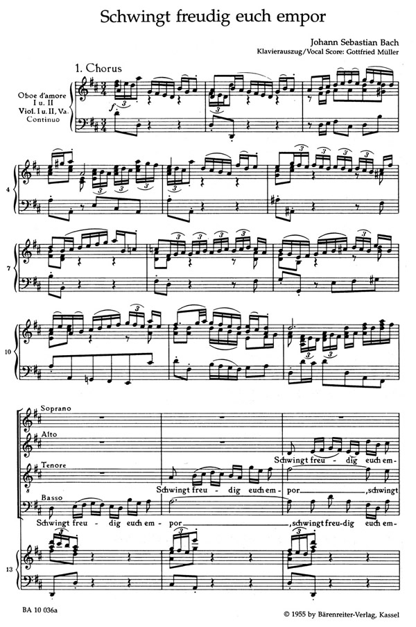 Johann Sebastian Bach: Schwingt freudig euch empor (SATB, piano)