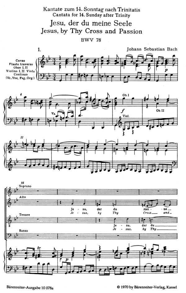 Johann Sebastian Bach: Jesu, by Thy Cross and Passion (SATB, piano)