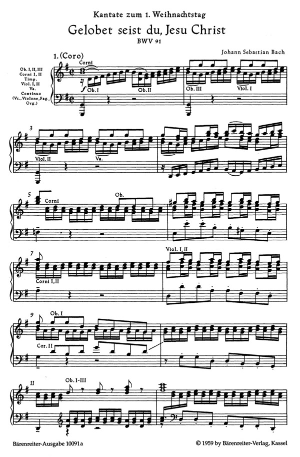 Johann Sebastian Bach: Gelobet seist du, Jesu Christ (SATB, piano)