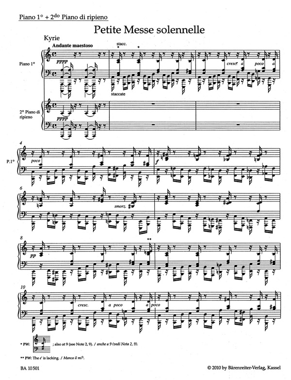 Gioachino Rossini: Petite Messe solennelle (Piano duet)