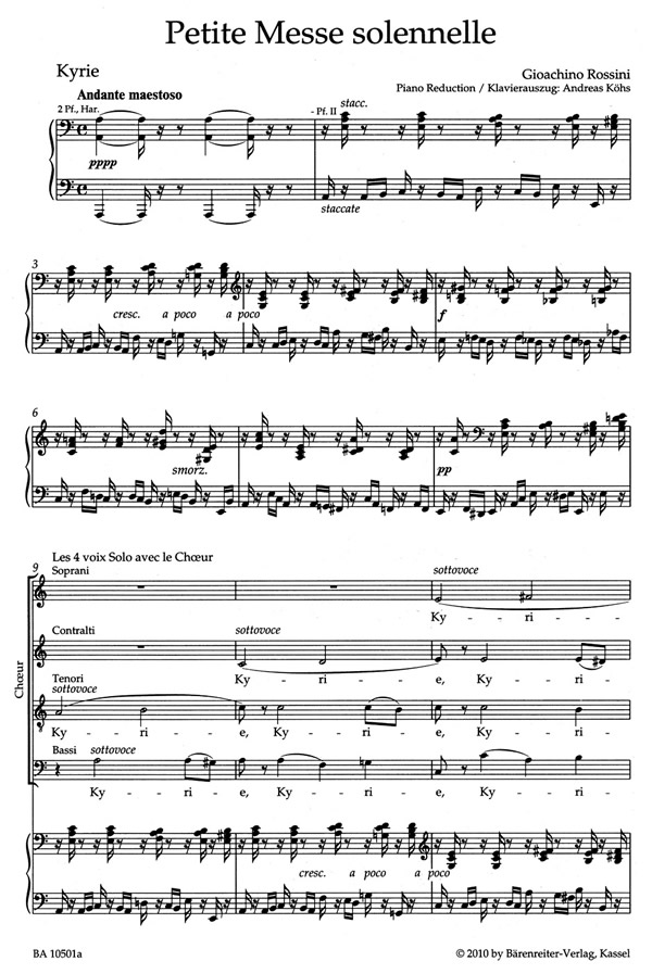 Gioachino Rossini: Petite Messe solennelle (SATB, piano)