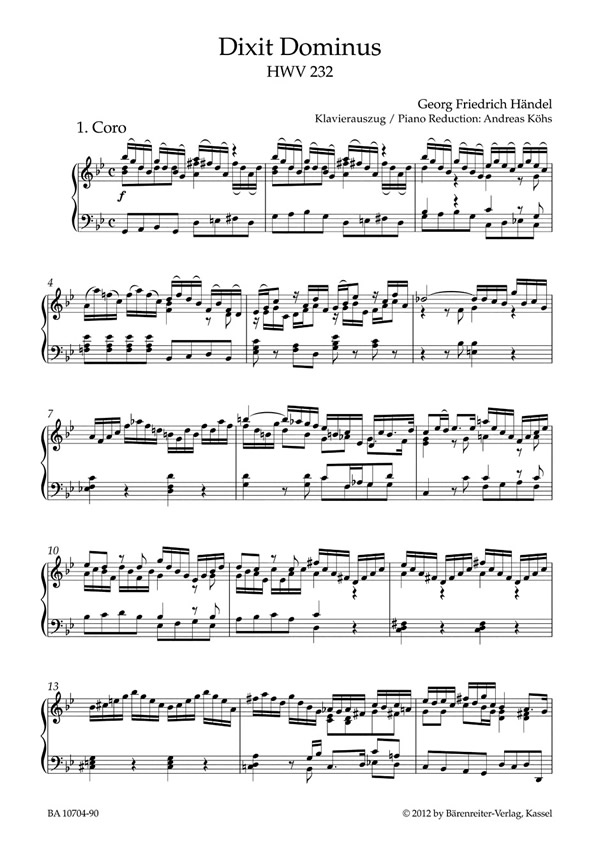 Georg Friedrich Händel: Dixit Dominus HWV 232 Psalm 109 (SATB, piano)