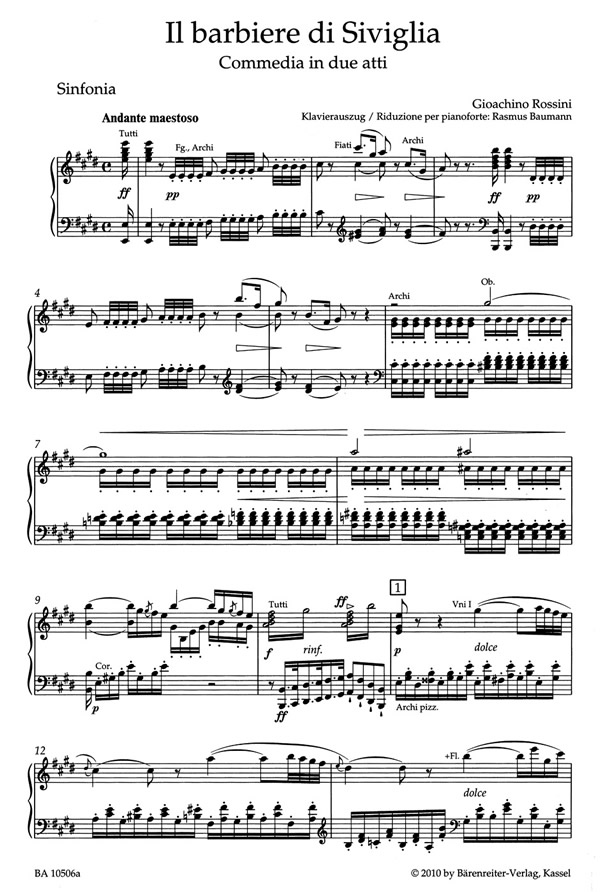 Gioachino Rossini: The Barber of Seville (SATB, piano)