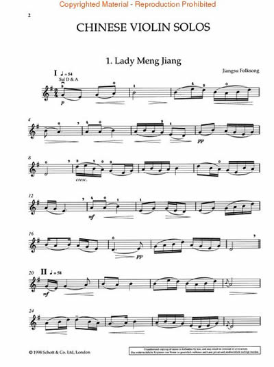 Chinese Violin Solos