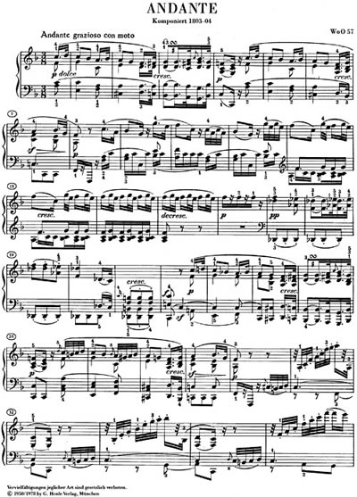 Ludwig Van Beethoven: Andante In F WoO 57