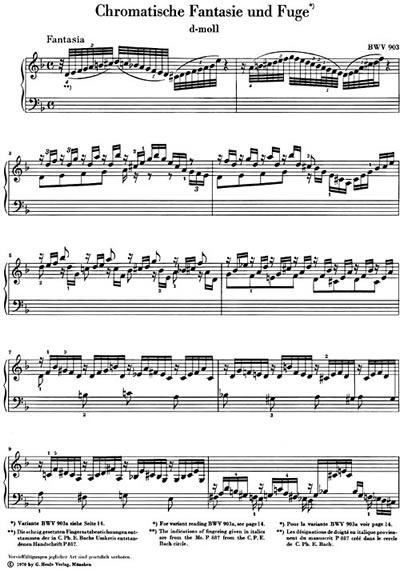 J.S. Bach: Chromatische Fantasie Und Fuge BWV.903