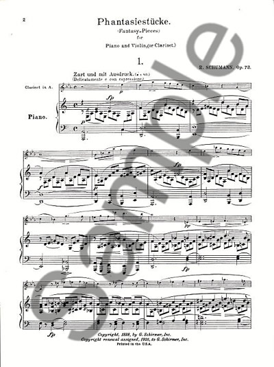 Robert Schumann: Phantasiestucke (Fantasy-Pieces) Op.73