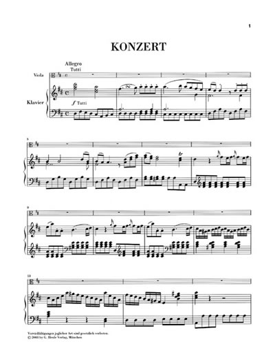 Franz Anton Hoffmeister: Viola Concerto In D (Violin och Piano)