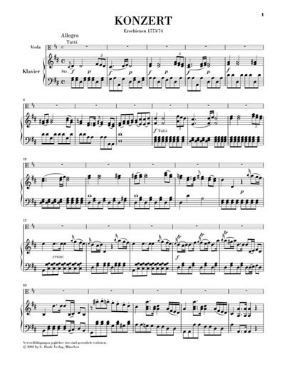 Carl Stamitz: Viola Concerto No.1 In D (Viola/Piano)