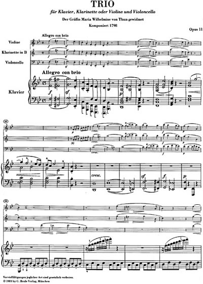 Ludwig van Beethoven: Clarinet Trios B flat major op. 11 and E flat major op. 38