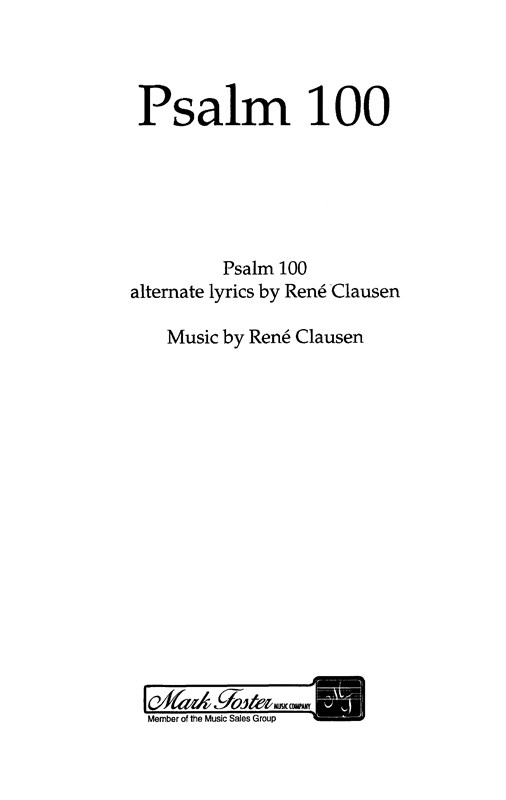 Rene Clausen: Psalm 100 (SSA)