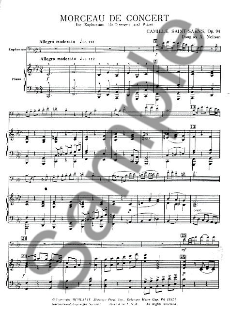 Camile Saint-Saens: Morceau De Concert (B.C. Euphonium/Piano)