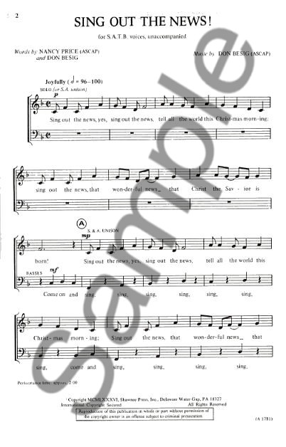 Don Besig/Nancy Price: Sing Out The News (SATB)